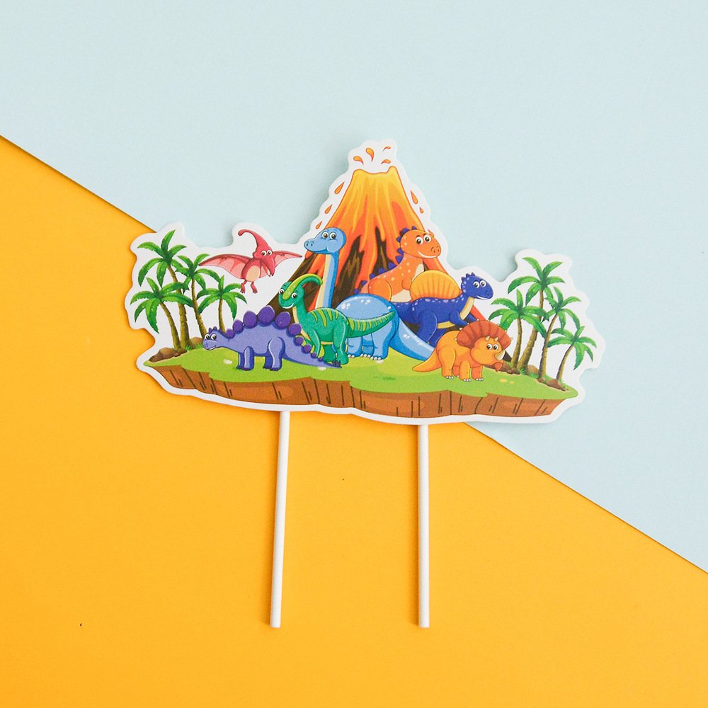 Dinosaur Cake Topper Planting Dinosaur Main Birthday Theme Set Cake Insert Sticking Party Decoration Supplies