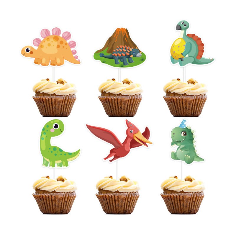 Dinosaur Cake Topper Planting Dinosaur Main Birthday Theme Set Cake Insert Sticking Party Decoration Supplies