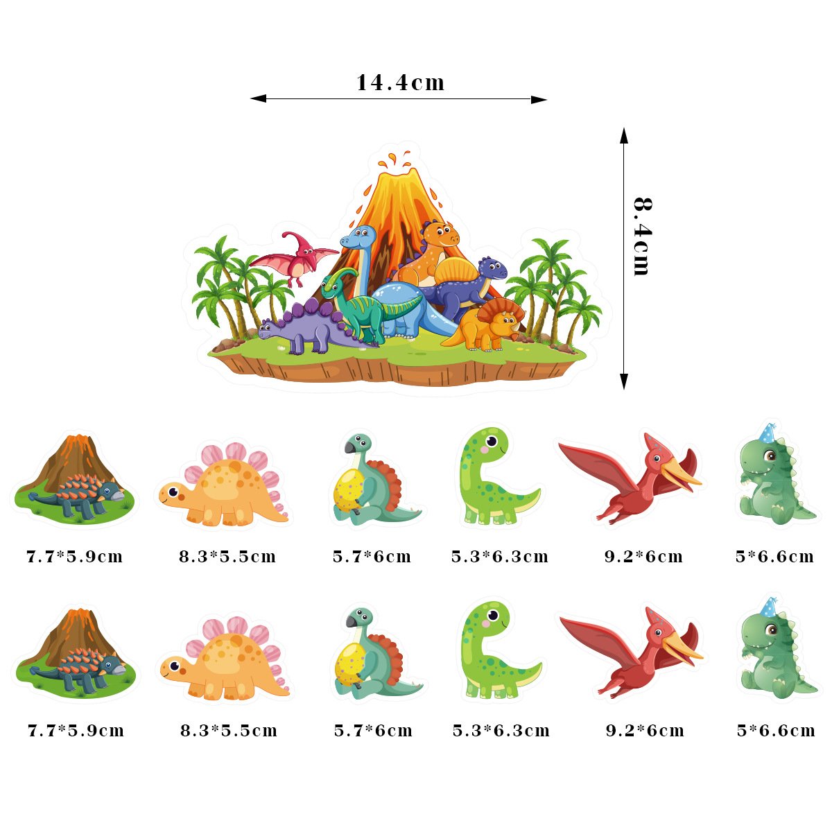 Dinosaur Cake Topper Planting Dinosaur Main Birthday Theme Set Cake Insert Sticking Party Decoration Supplies