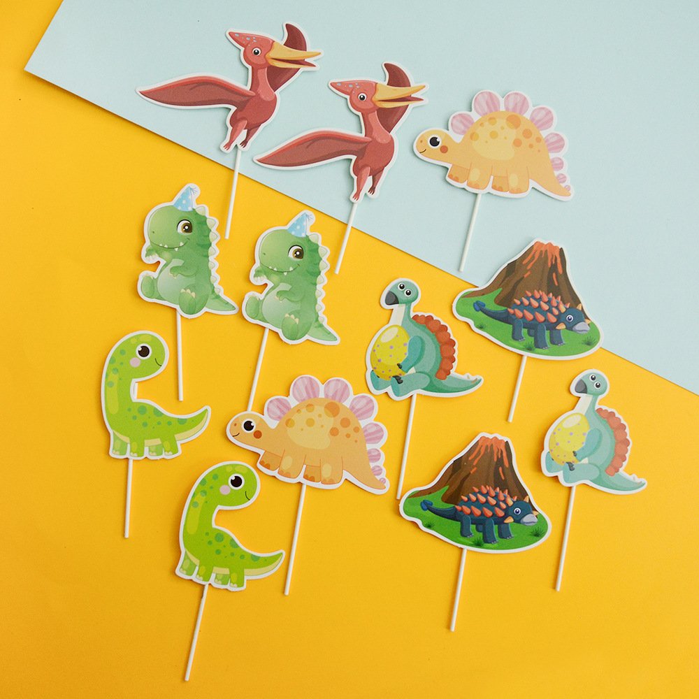 Dinosaur Cake Topper Planting Dinosaur Main Birthday Theme Set Cake Insert Sticking Party Decoration Supplies