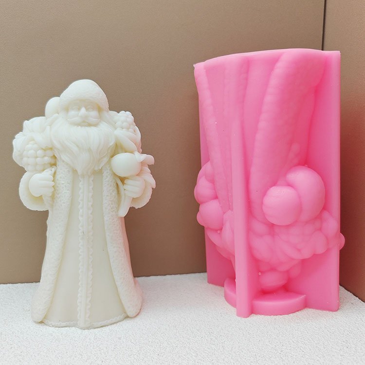 YS Santa Claus Statue Silicone Candle Molds Christmas Gypsum Decorations Gift Casting Mould DIY Aromatherapy Candle Making
