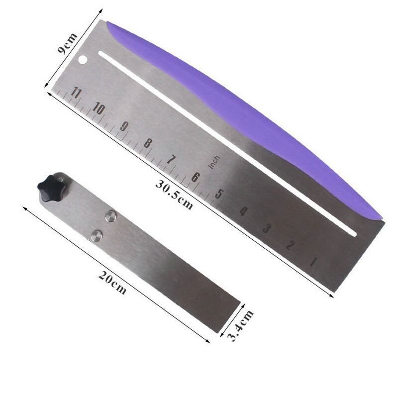 New Arrivals Stainless Steel 2PCS Cake Scraper Adjustable Height Smoother Spatula Cake Cream Smoothing Pastry Tools for Baking