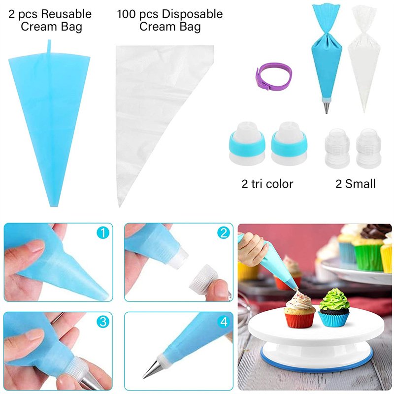 factory 420PCS Baking Supplies Cake Turntable Set Decorated Mouth Set Baking Pastry Tools Set Cake Tools For Decorating