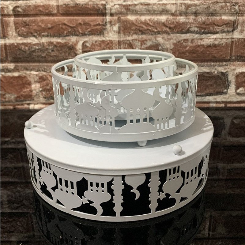 RICHSHINING Hot Selling Ramadan Mubarak Decorations Eid Sheet Metal Serving Tray sets For party Home Decor