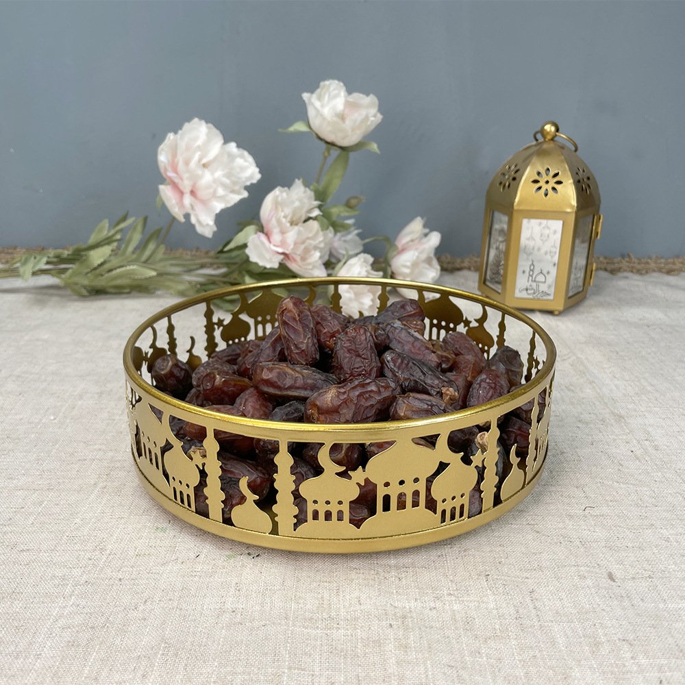 RICHSHINING Hot Selling Ramadan Mubarak Decorations Eid Sheet Metal Serving Tray sets For party Home Decor