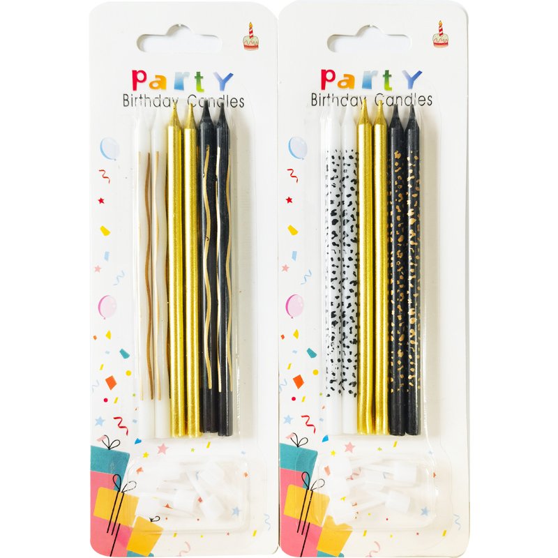 Long Metallic Simple Cake Candles For Birthday Party Wholesale Sparkler Tall Spiral Happy Birthday Candles For Kids