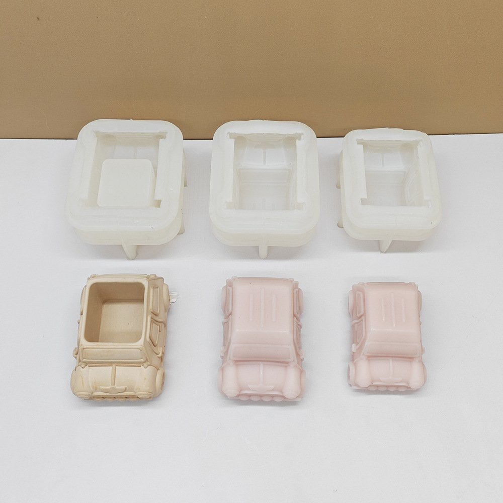 Early Riser Vintage car Silicone Candle Mold Cake Decorating Supplies Succulent Flower Pot Soap Mold