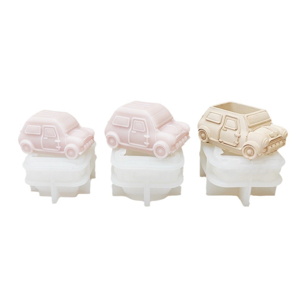 Early Riser Vintage car Silicone Candle Mold Cake Decorating Supplies Succulent Flower Pot Soap Mold