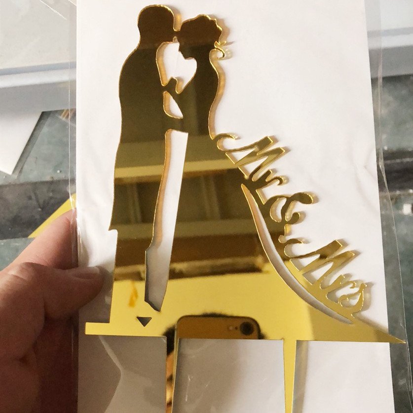 Gold black Cake accessories Happy Birthday acrylic cake top Wedding party decoration MR cake topper