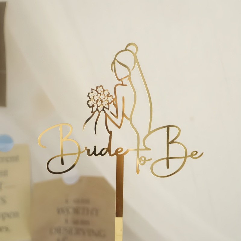 Bride To Be Acrylic Topper Silver Romantic Propose Bridal Decorations For Engaged Wedding Anniversary Supplies
