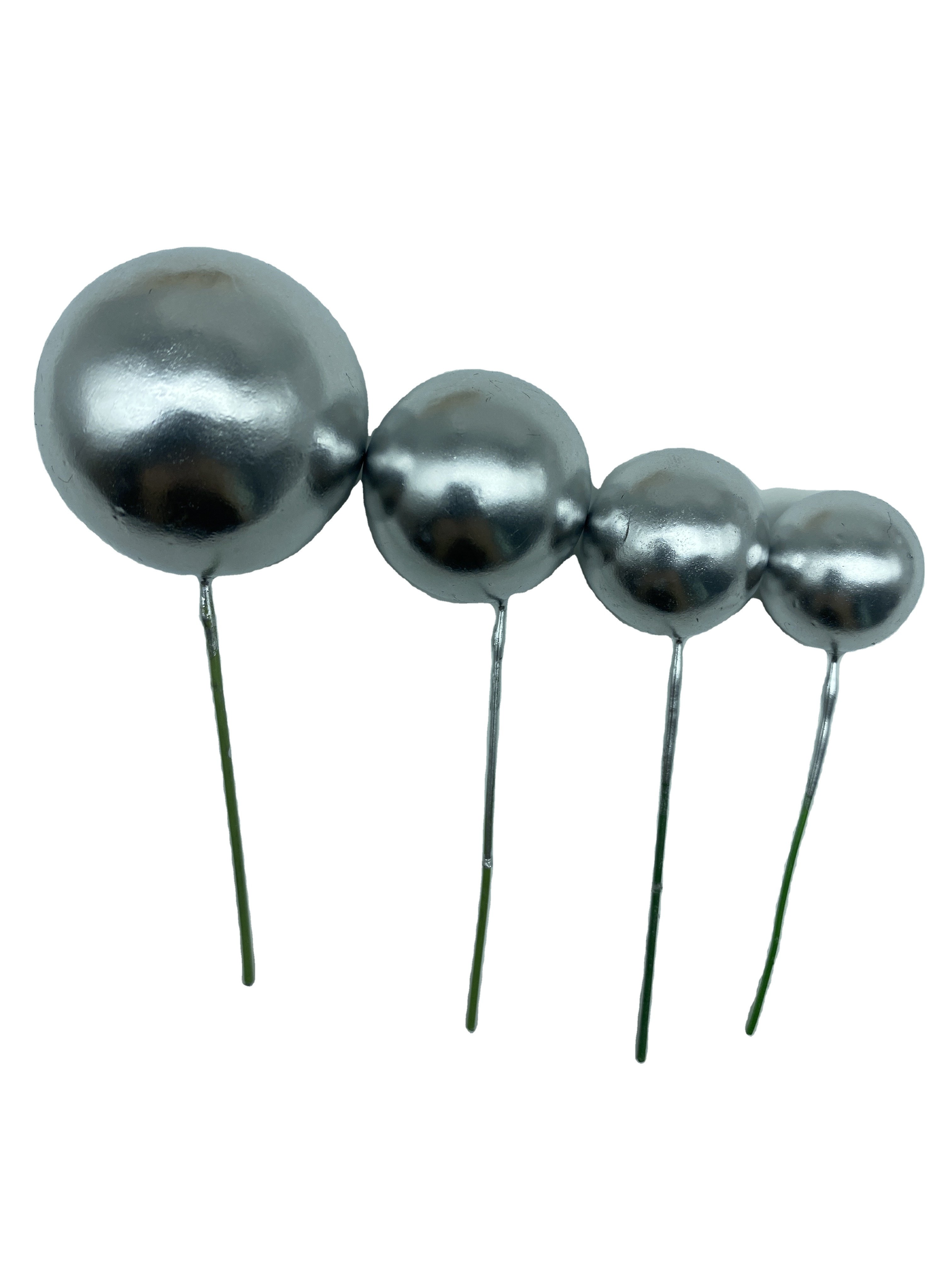 cake decoration party supplies 20pcs mixed ball Birthday cake topper matte surface gold silvery color cake foam faux ball