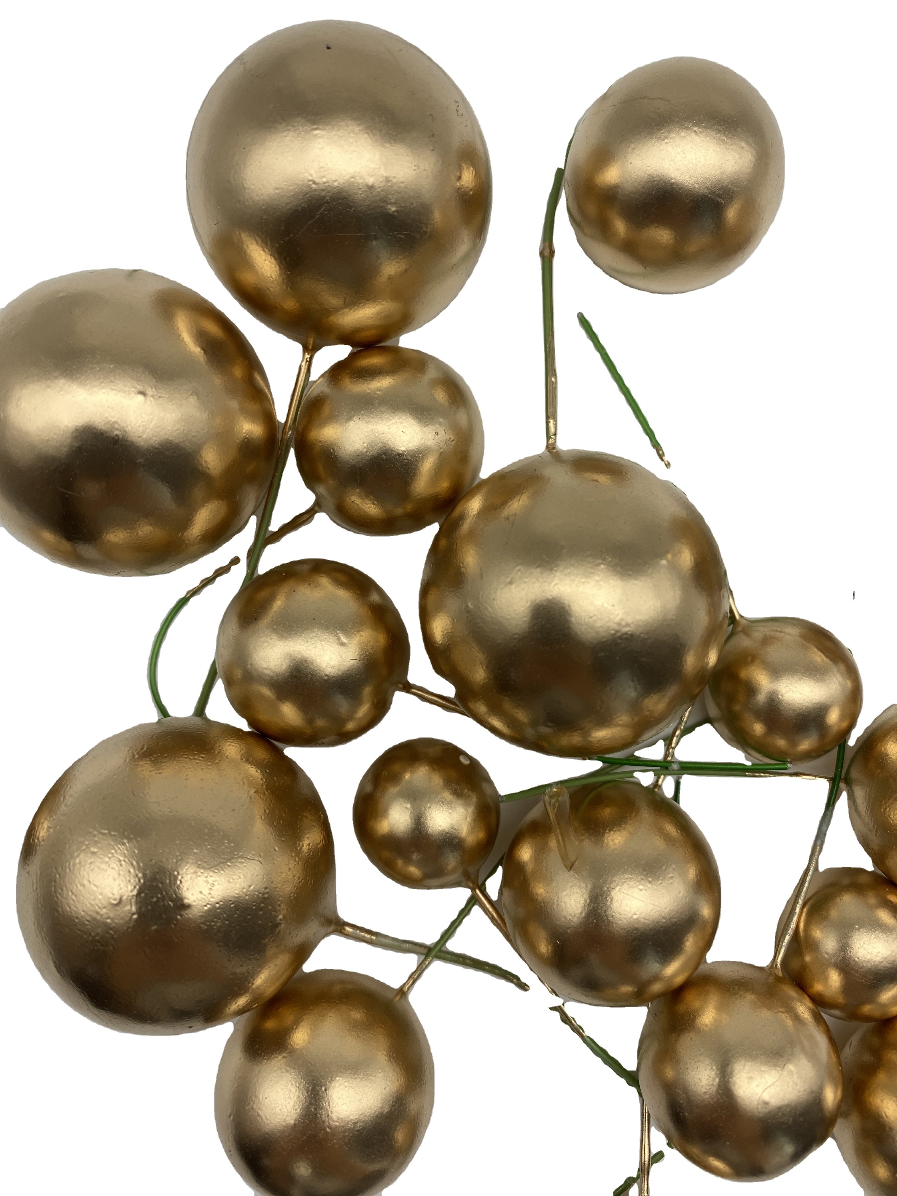 cake decoration party supplies 20pcs mixed ball Birthday cake topper matte surface gold silvery color cake foam faux ball