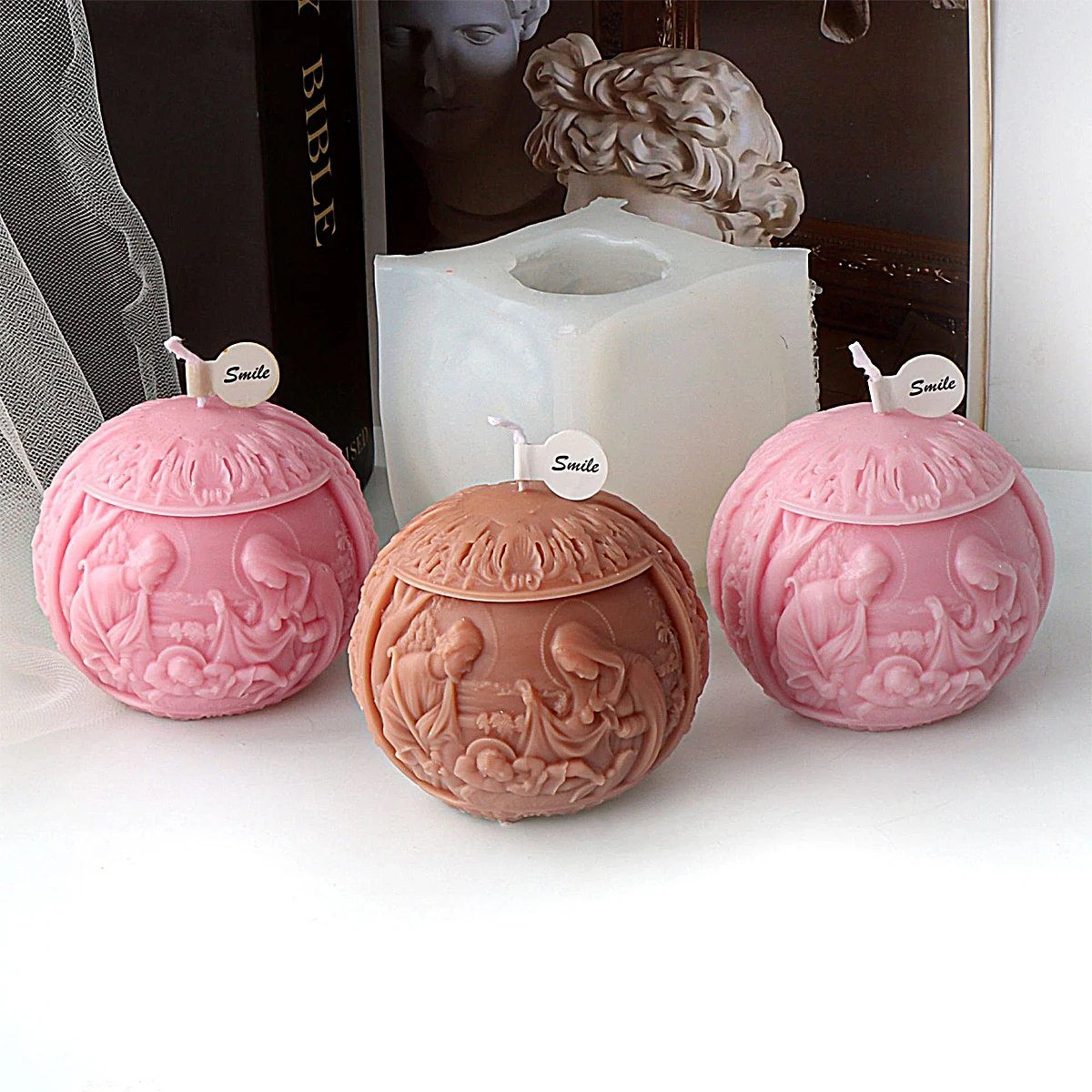 Silicon Molds for Candle Making Geometry Moldes De Silicona Para Velas Relief Religion Jesus Silicon Candle Moulds Candle Mould