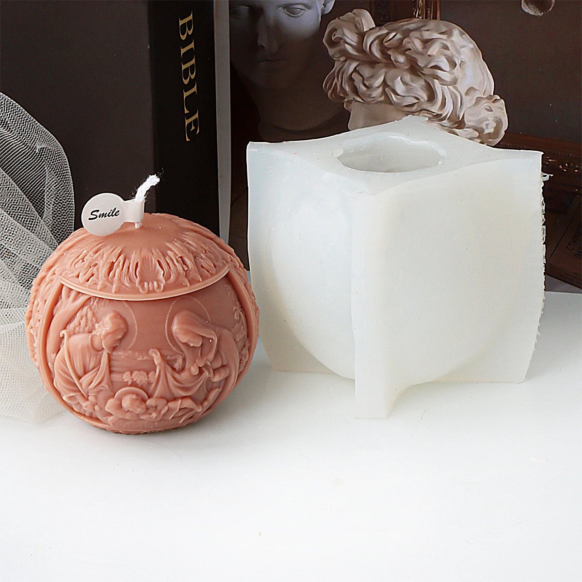 Silicon Molds for Candle Making Geometry Moldes De Silicona Para Velas Relief Religion Jesus Silicon Candle Moulds Candle Mould