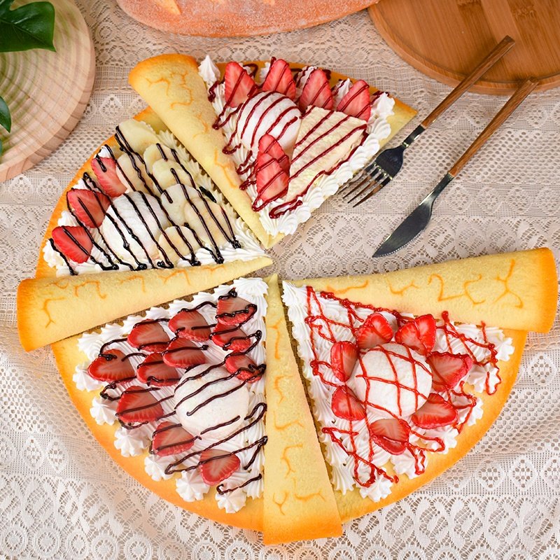 Crepe Artificial Food Fake Pancake Pie Display Faux Cafe Nutella Waffle Props Ice Cream Brunch Crepes Sweet Fruit Dessert Cheese