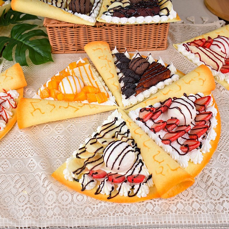 Crepe Artificial Food Fake Pancake Pie Display Faux Cafe Nutella Waffle Props Ice Cream Brunch Crepes Sweet Fruit Dessert Cheese