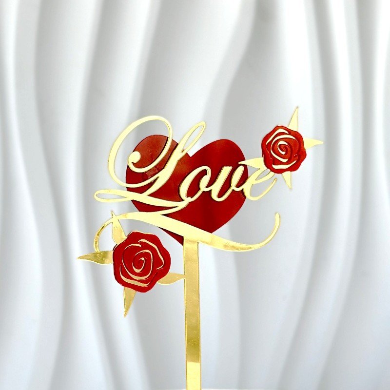 Hot Sale 14 Style Happy Valentine's Day Acrylic Cake Toppers Red Love Valentine's Day Cake Decorating Supplies Baking Decoration
