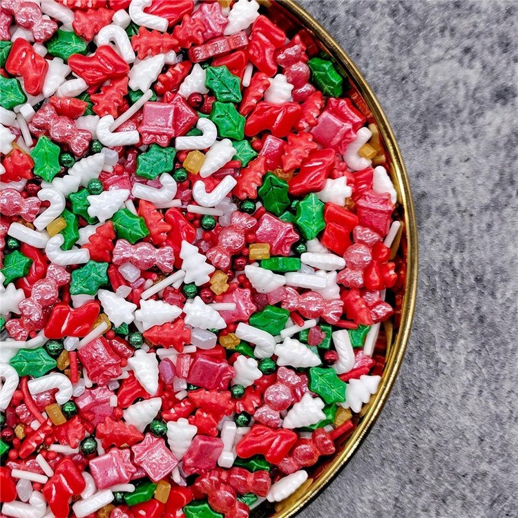 New arrived christmas boots sprinkles bell beads crutch sugar christmas tree candy sprinkle comestibles cake decorating supplies