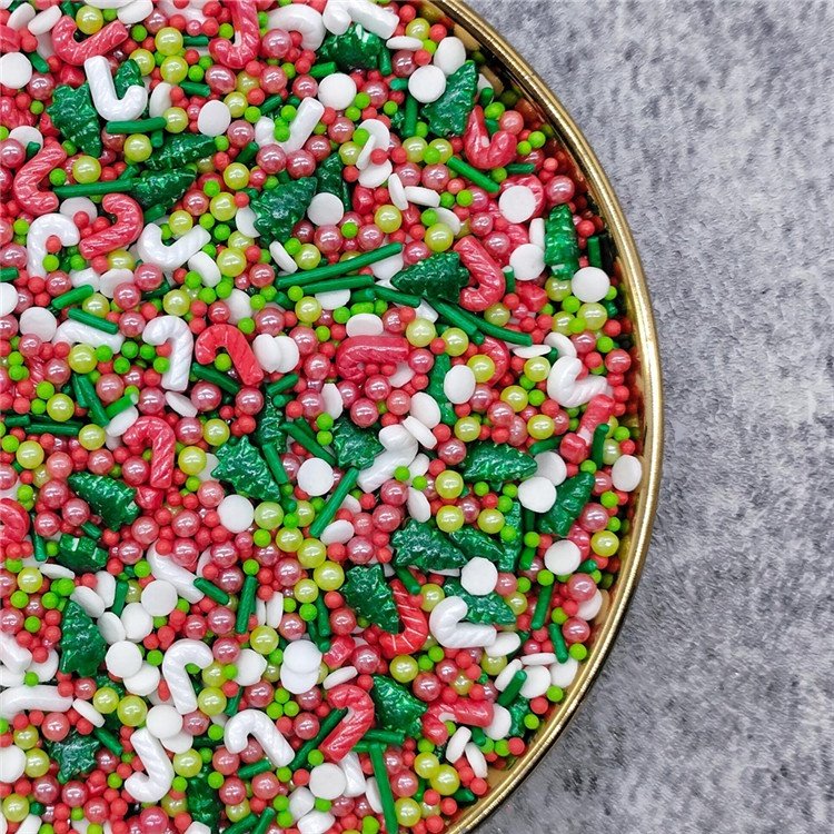 New arrived christmas boots sprinkles bell beads crutch sugar christmas tree candy sprinkle comestibles cake decorating supplies