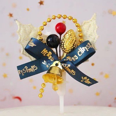 Christmas Cake Decoration Card Inserting Grass Circle Ffawn Lleaves DIY Ccake Making Pprops Christmas party Baking Decorations