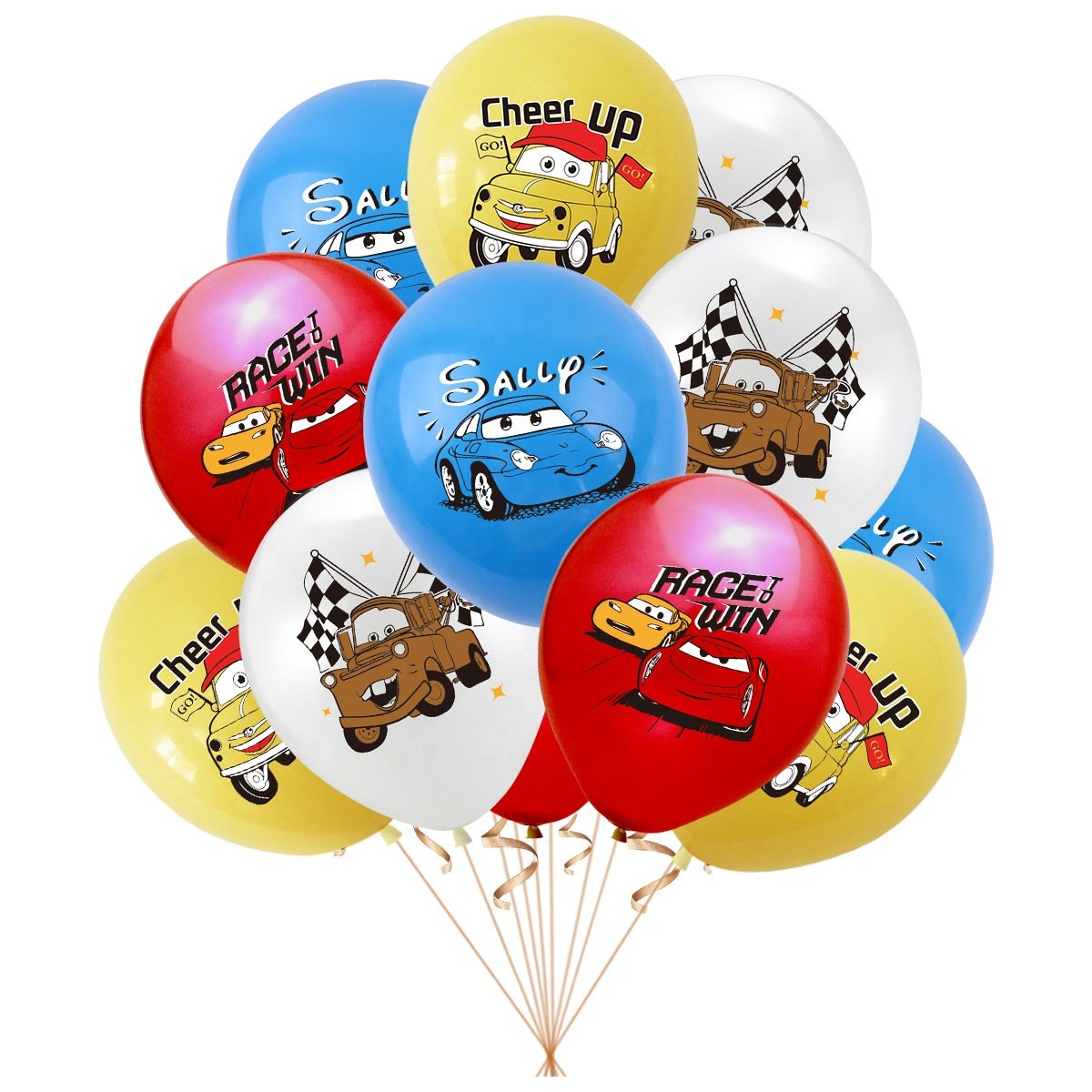 Nice Hot Wheels Car Themed Party Decoration Boys Birthday Banner Hanging Swirls Hot Wheels Racing Balloon Cake Toppers Set