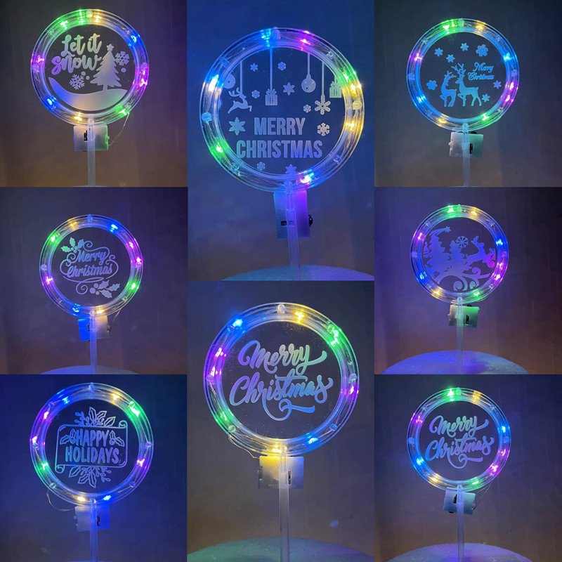 Acrylic LED Happy Birthday Cake Toppers Valentine's Day Cake Toppers Birthday Cake Decoration Decorative Lighting Party Supplies