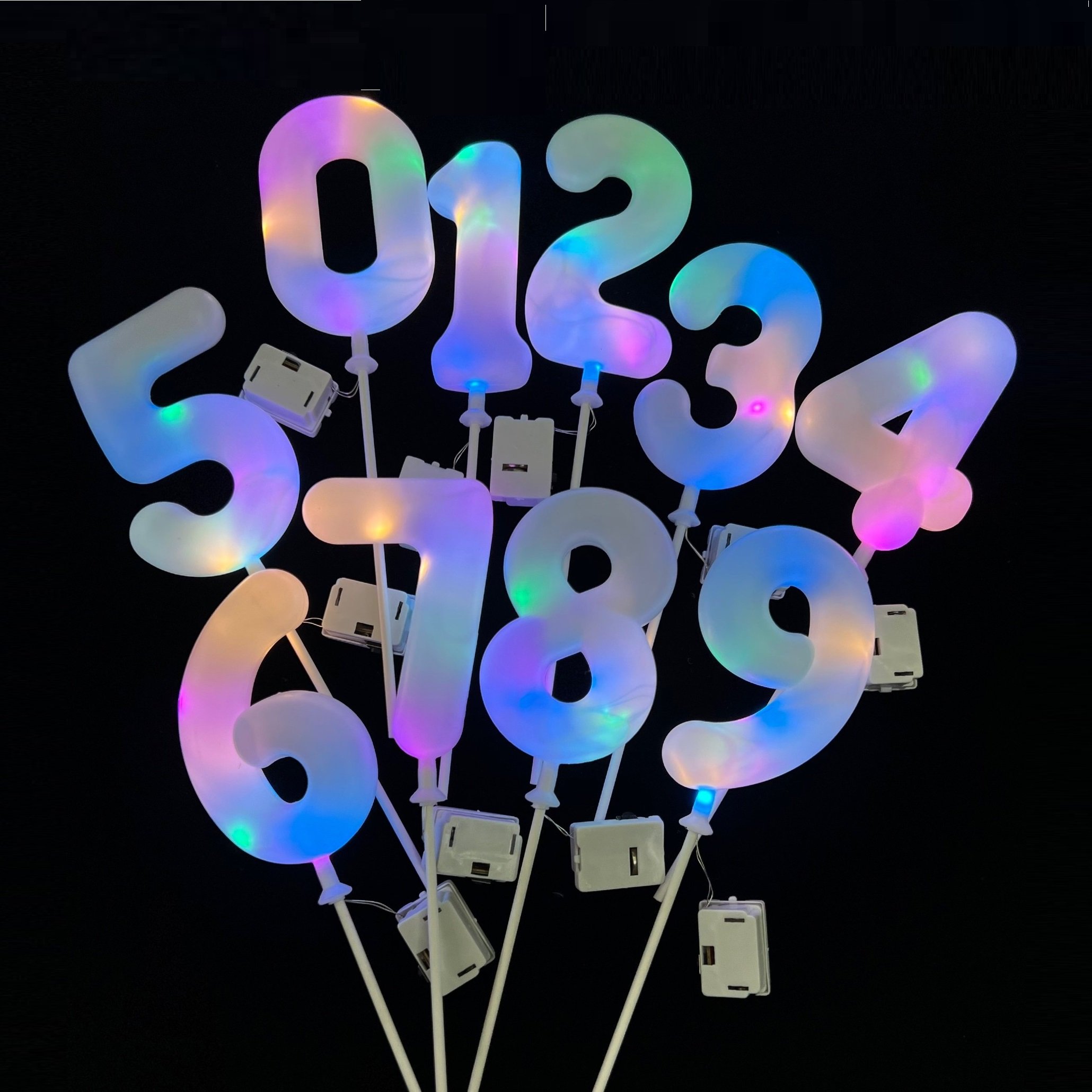 Acrylic LED Happy Birthday Cake Toppers Valentine's Day Cake Toppers Birthday Cake Decoration Decorative Lighting Party Supplies