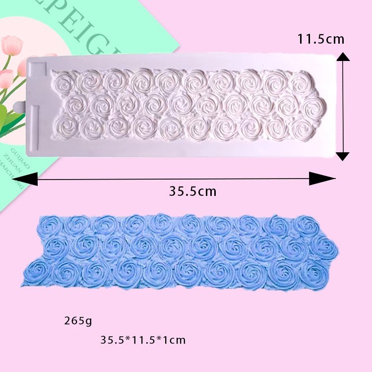 Rose Fondant Silicone molds Cake Decorating Supplies baking tools 3D Cake Border Cake embossed DIY Mat pastry tools