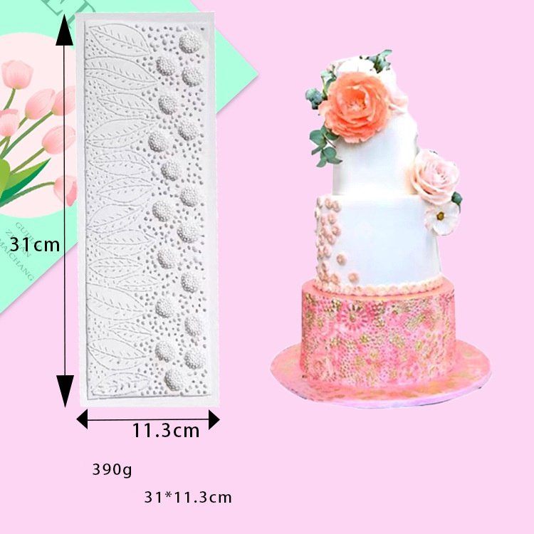 Rose Fondant Silicone molds Cake Decorating Supplies baking tools 3D Cake Border Cake embossed DIY Mat pastry tools
