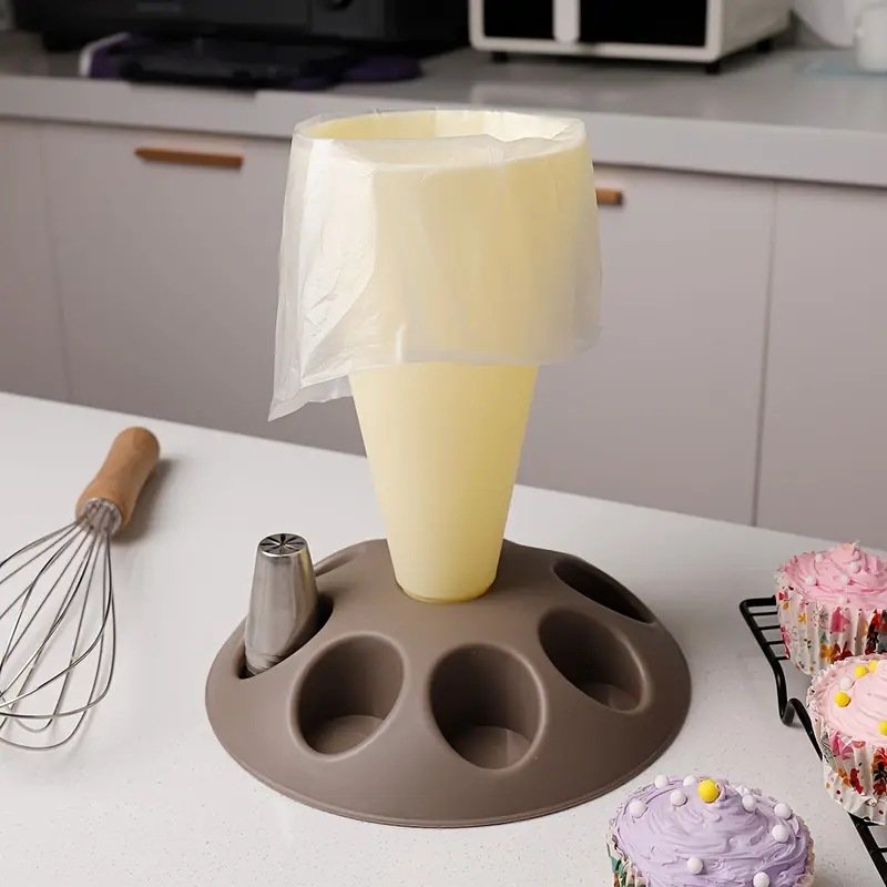 Baking tools cream decorating bag flower mouth holder cake decorating holder stainless steel silicone pastry bags with holder