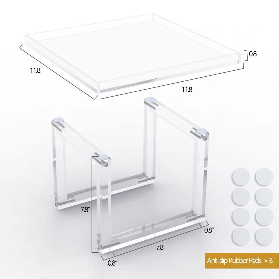 Factory customization Clear Removable home kitchen Square Serving Tray Acrylic Dessert Stands for Buffet Dessert Table Party