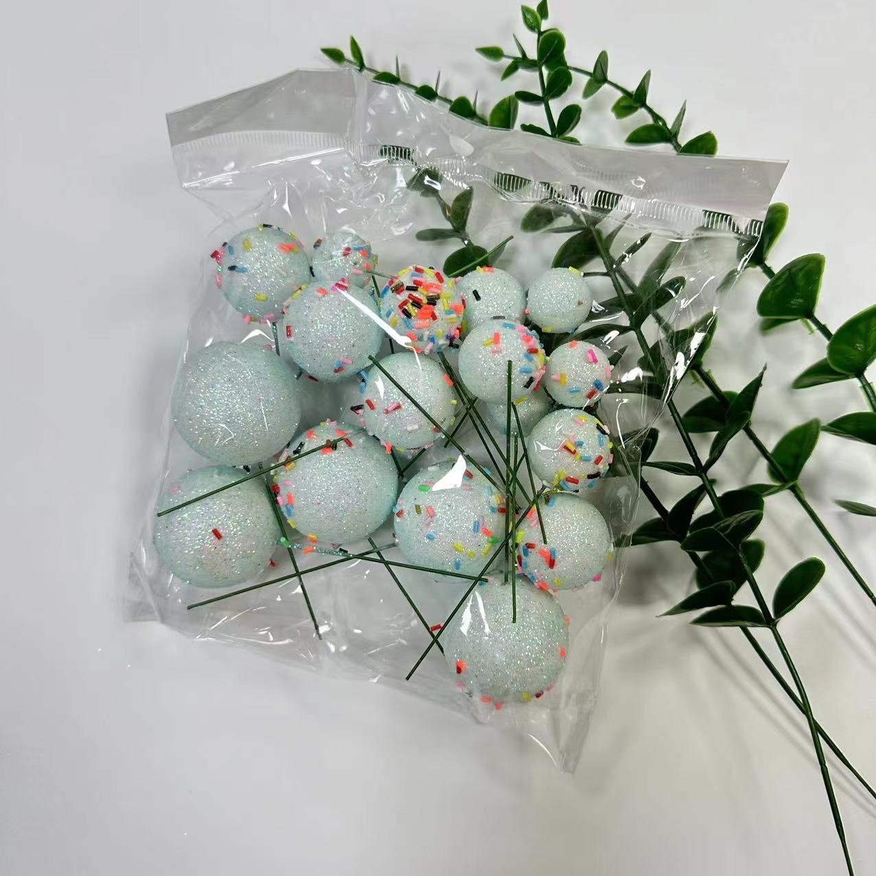 colorful sugar look faux ball cake decoration party supplies 20pcs mixed in one bag different size