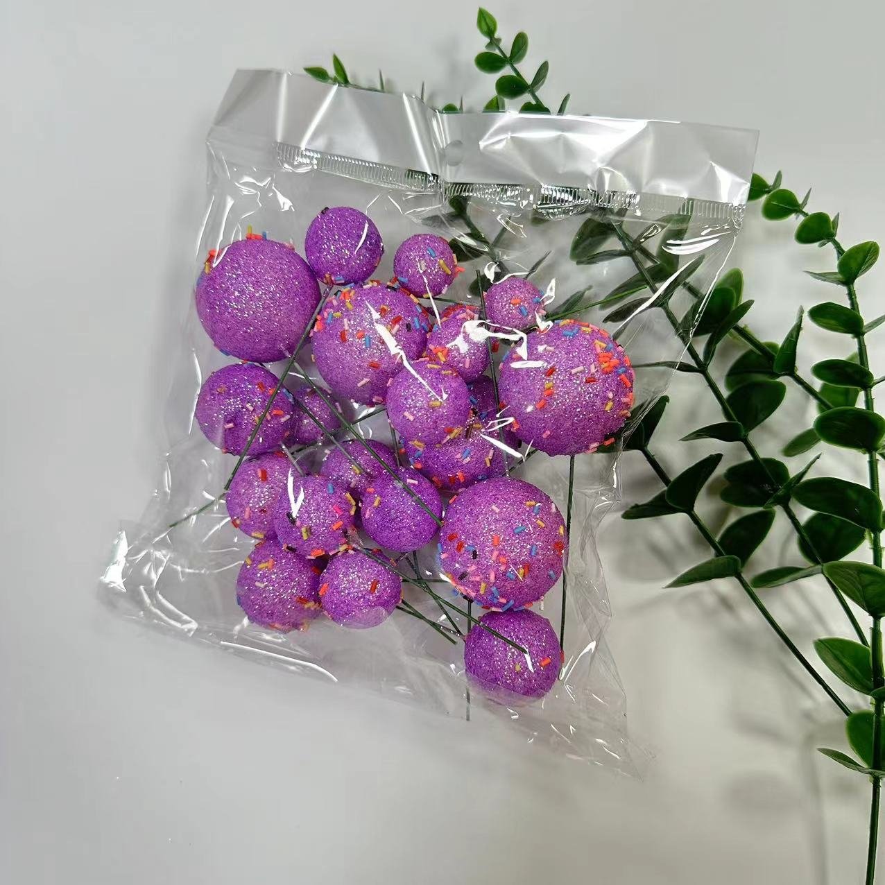 colorful sugar look faux ball cake decoration party supplies 20pcs mixed in one bag different size