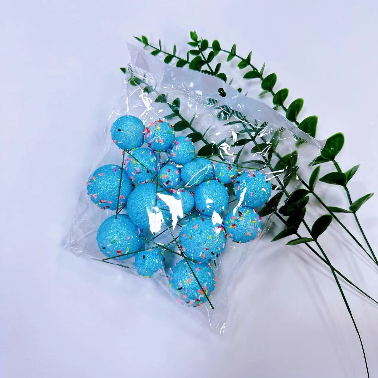 colorful sugar look faux ball cake decoration party supplies 20pcs mixed in one bag different size