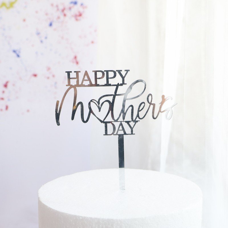Super Mom Acrylic Cake Topper Happy Mother''s Day Cupcake Toppers Birthday Party Dessert Insert Tags