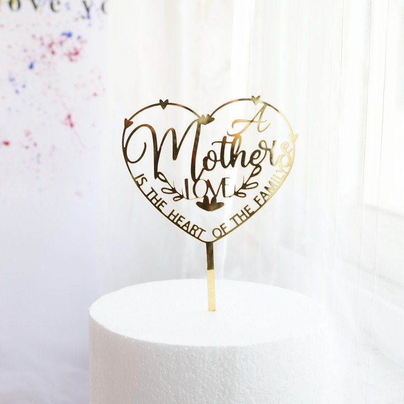 Super Mom Acrylic Cake Topper Happy Mother''s Day Cupcake Toppers Birthday Party Dessert Insert Tags