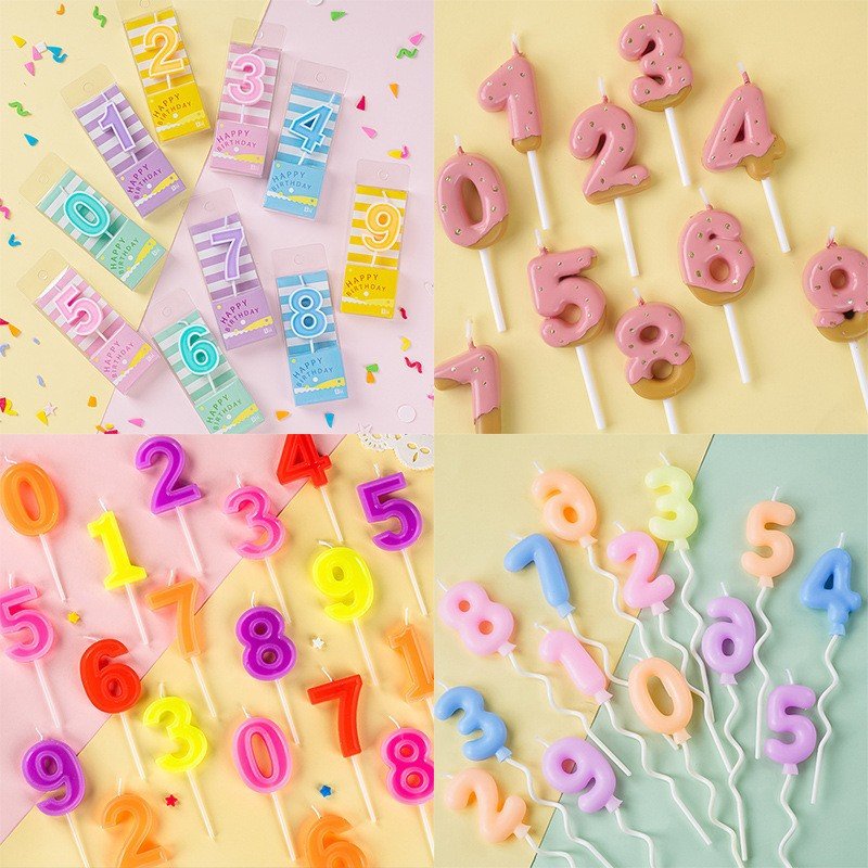 Multiple digital candles birthday cake gold tuhau gold color candy butterfly crown digital cake candle
