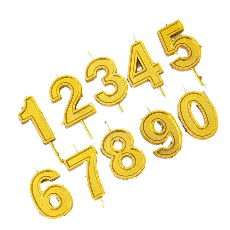 Multiple digital candles birthday cake gold tuhau gold color candy butterfly crown digital cake candle