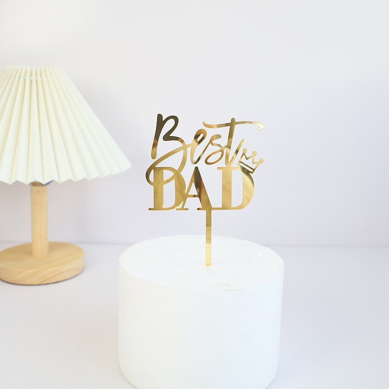 Ychon new arrivals happy father's day best dad father birthday cake decor accessories card insert acrylic toppers
