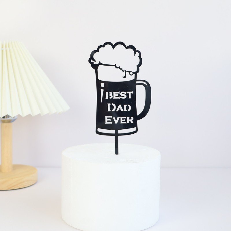 Ychon new arrivals happy father's day best dad father birthday cake decor accessories card insert acrylic toppers