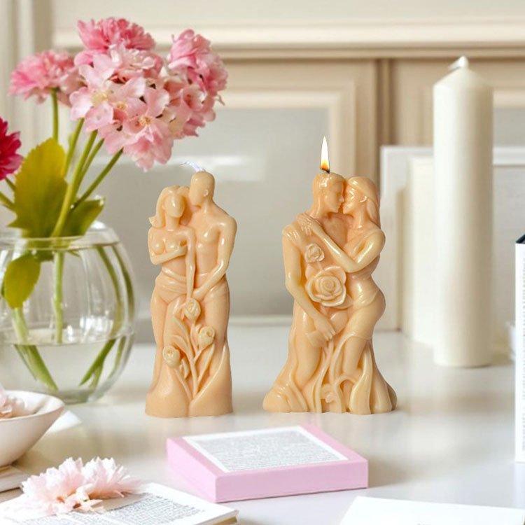 YS Embrace Couple Silicone Candle Molds Valentine's Day Gypsum Decorations Gift Casting Mould DIY Aromatherapy Candle Making
