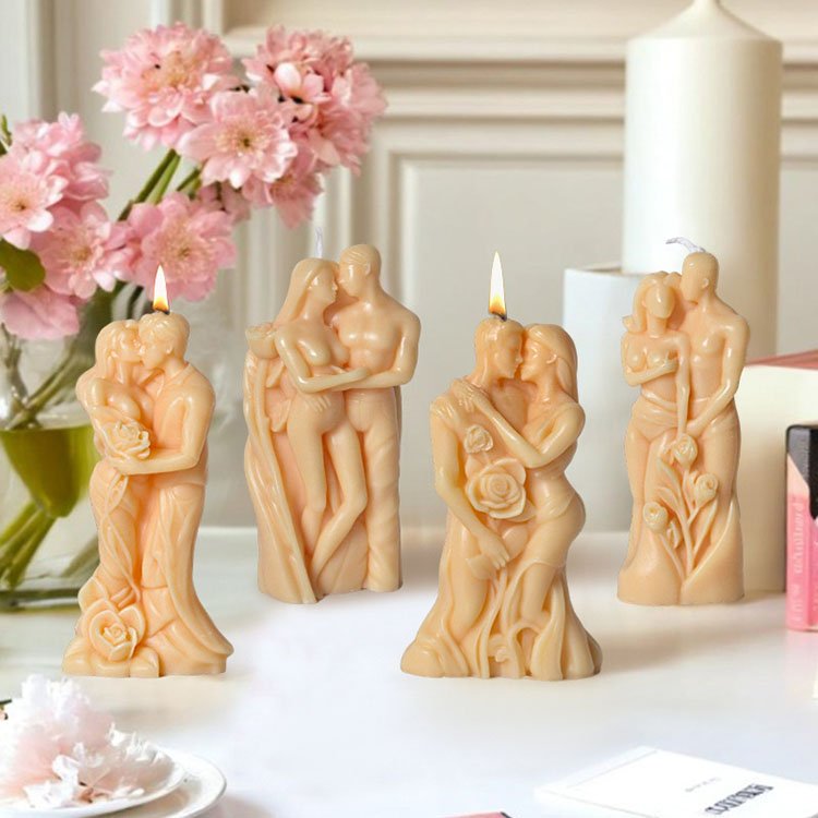 YS Embrace Couple Silicone Candle Molds Valentine's Day Gypsum Decorations Gift Casting Mould DIY Aromatherapy Candle Making