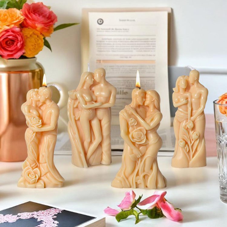 YS Embrace Couple Silicone Candle Molds Valentine's Day Gypsum Decorations Gift Casting Mould DIY Aromatherapy Candle Making