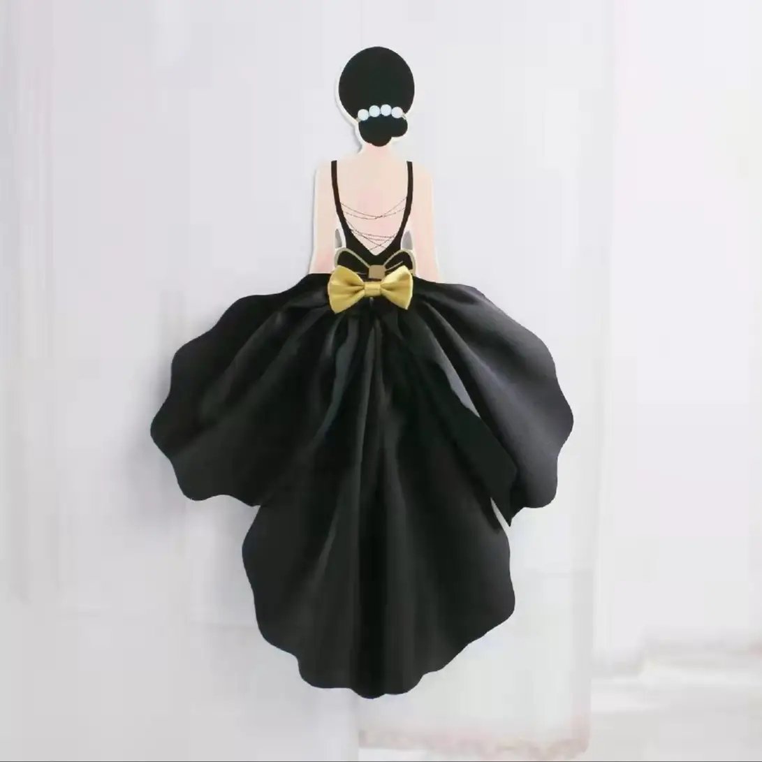 Mother's Day Cake Decorative Bow Fabric Skirt Insert Happy Birthday Wedding Cake Topper Decoration