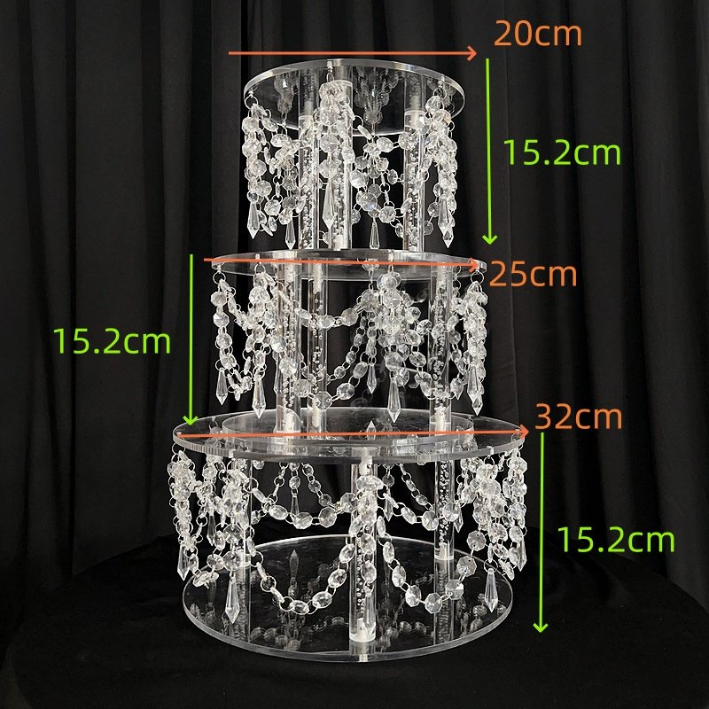 20cm/25cm/32cm Set Acrylic Cake Separator Cake Spacers Acrylic Cake Stand Set For Wedding Props Birthday Decoration