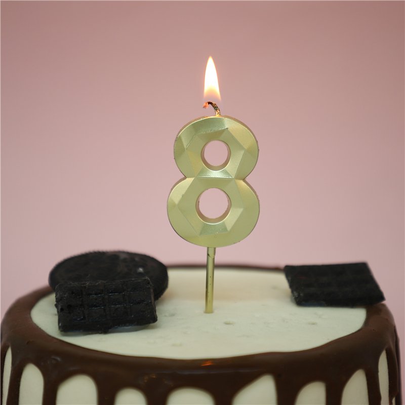 0-9 luxury diamond unique gold birthday candle for cake number candle decoration party supply