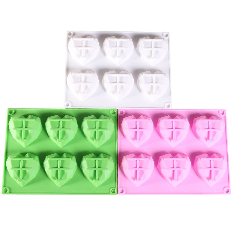 Round Diamond Heart Cylinder Flower Silicone Molds for Chocolate Cookie Muffin Cupcake Brownie Soap Semi Sphere Steam Cake Mold