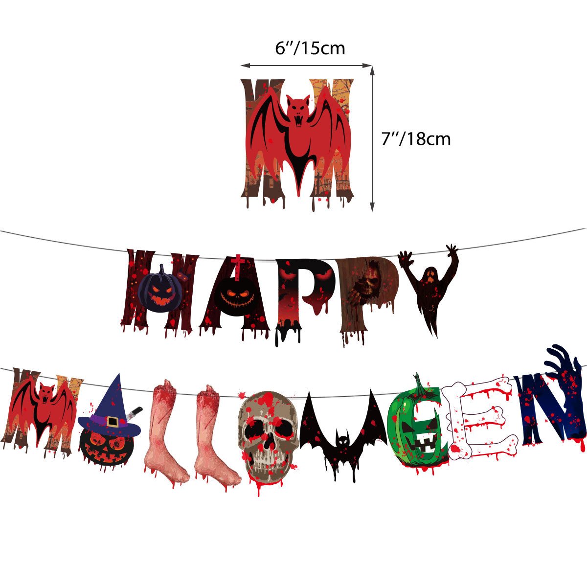 Partycool Halloween Party Supplies Halloween Balloon Banner Ghosted Cake Topper For Theme Party Halloween Decoration Supplies