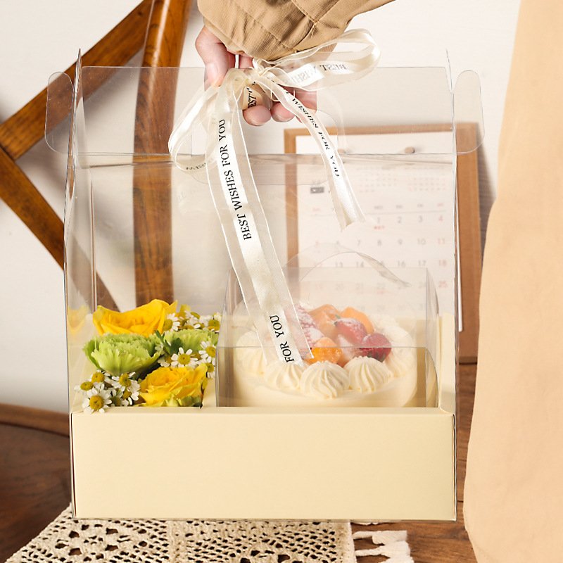 Flower Wrapping Box Mother's Day Cake I Love You Bake Gift Arrangement Bouquet Single Folding Gift Box Paper Box suppliers