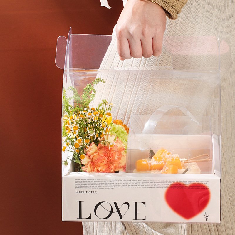 Flower Wrapping Box Mother's Day Cake I Love You Bake Gift Arrangement Bouquet Single Folding Gift Box Paper Box suppliers